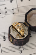 Edwardian 18ct Yellow Gold Triple Starburst Diamond Ring