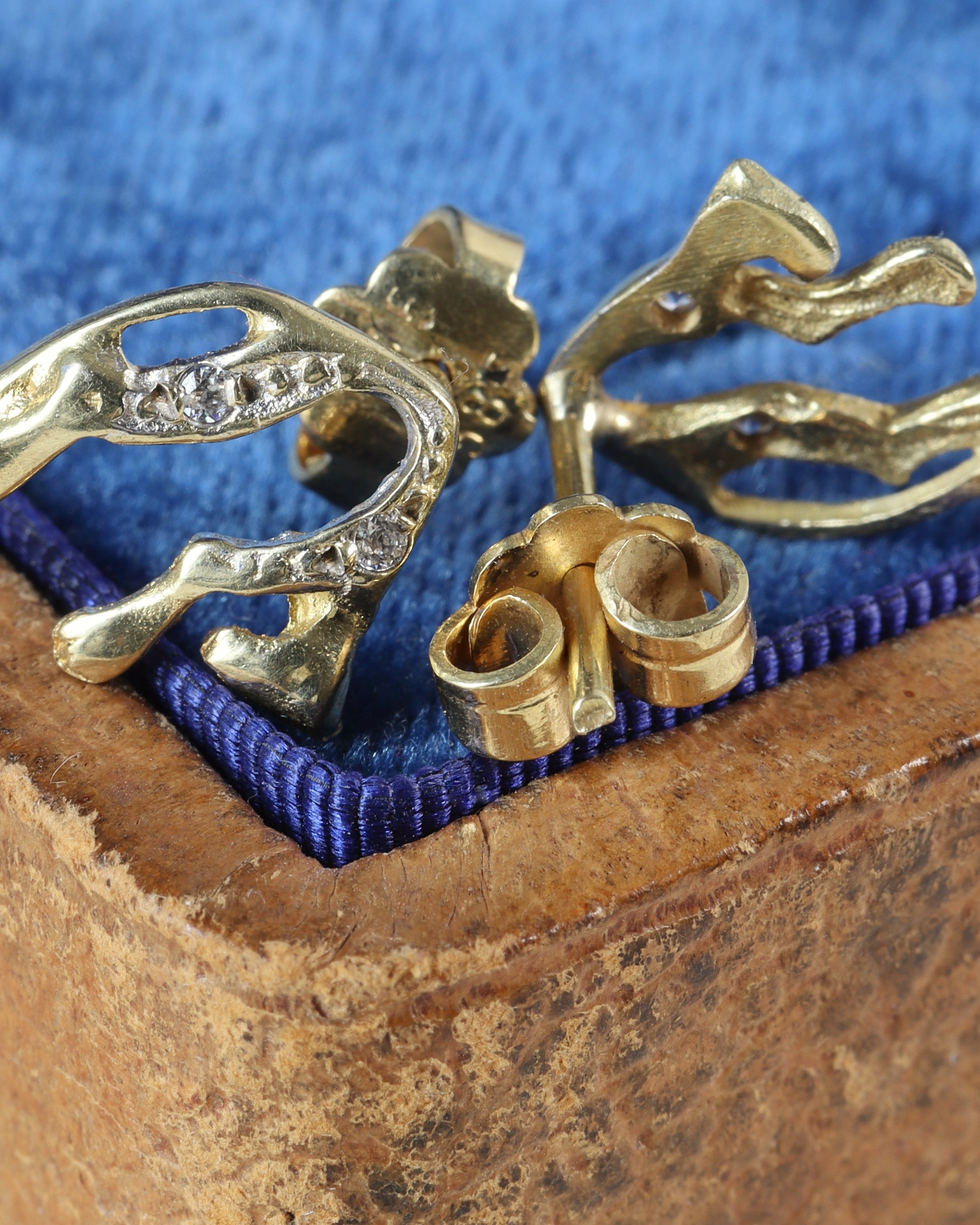Vintage 14ct Gold Diamond Panther Earrings