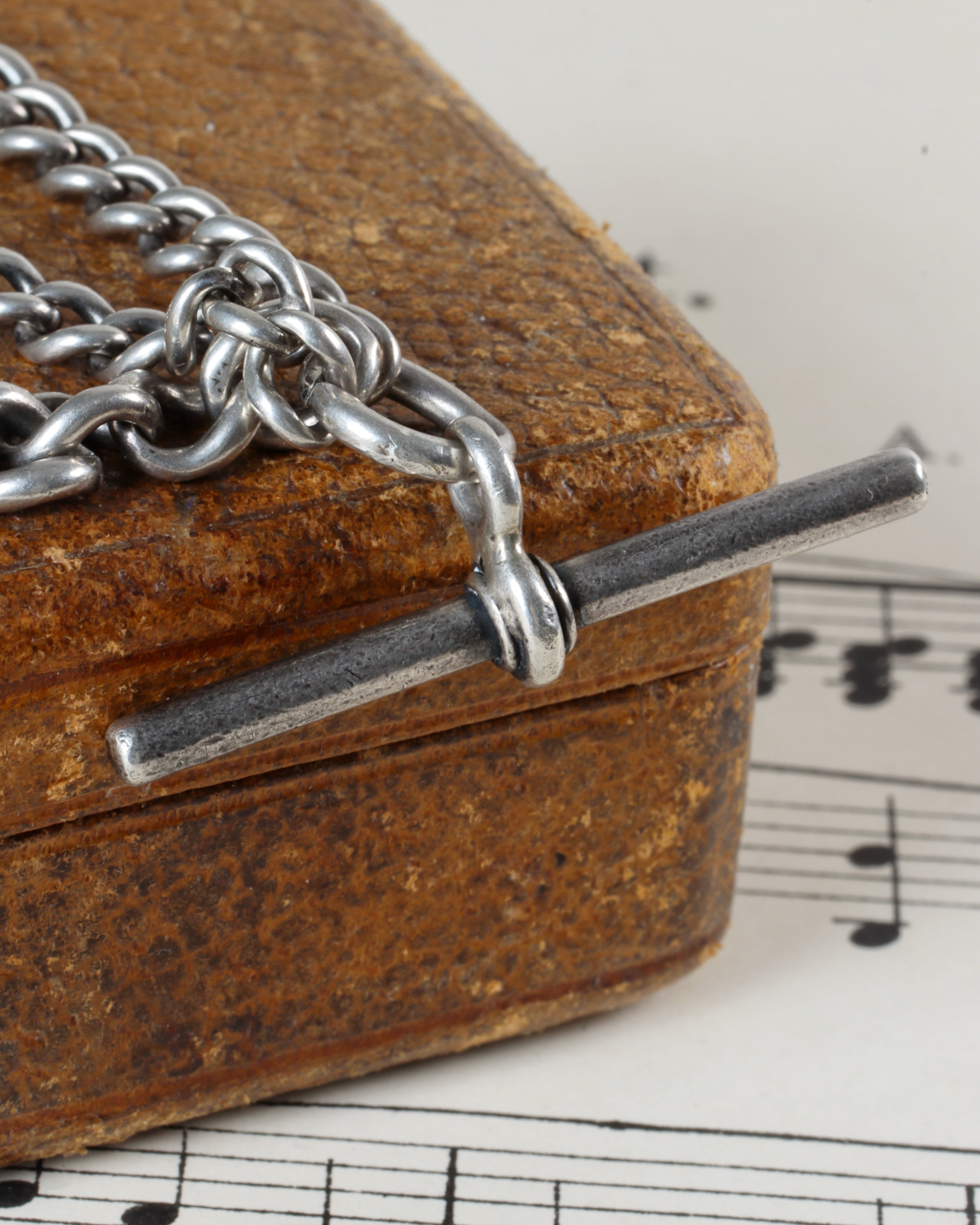 Victorian Sterling Silver Graduated Curb Link Watch Chain