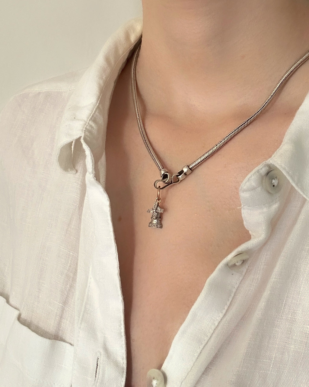 Art Deco Platinum & Diamond Articulated Windmill Charm