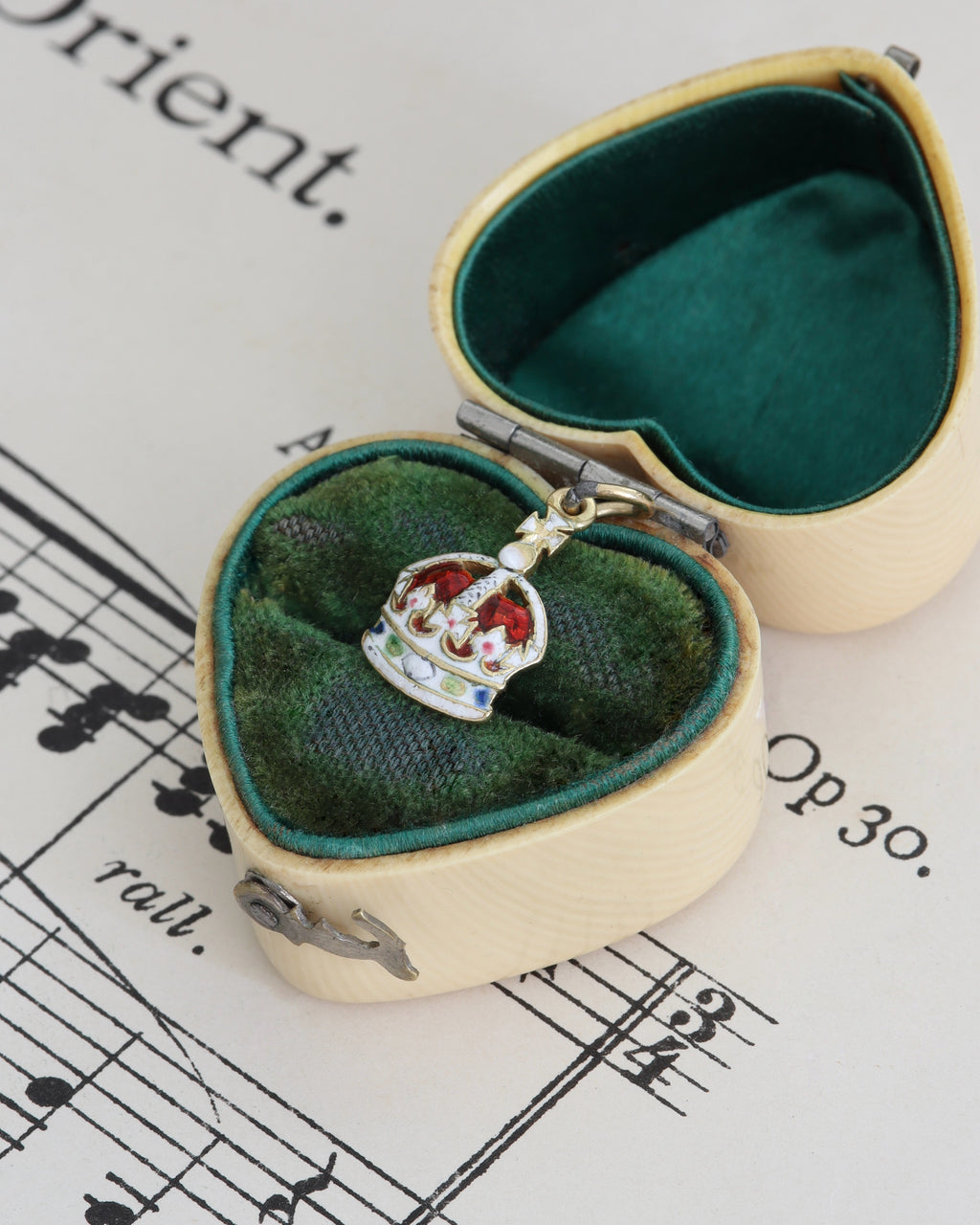 Victorian 18ct Yellow Gold and Enamel Crown Charm