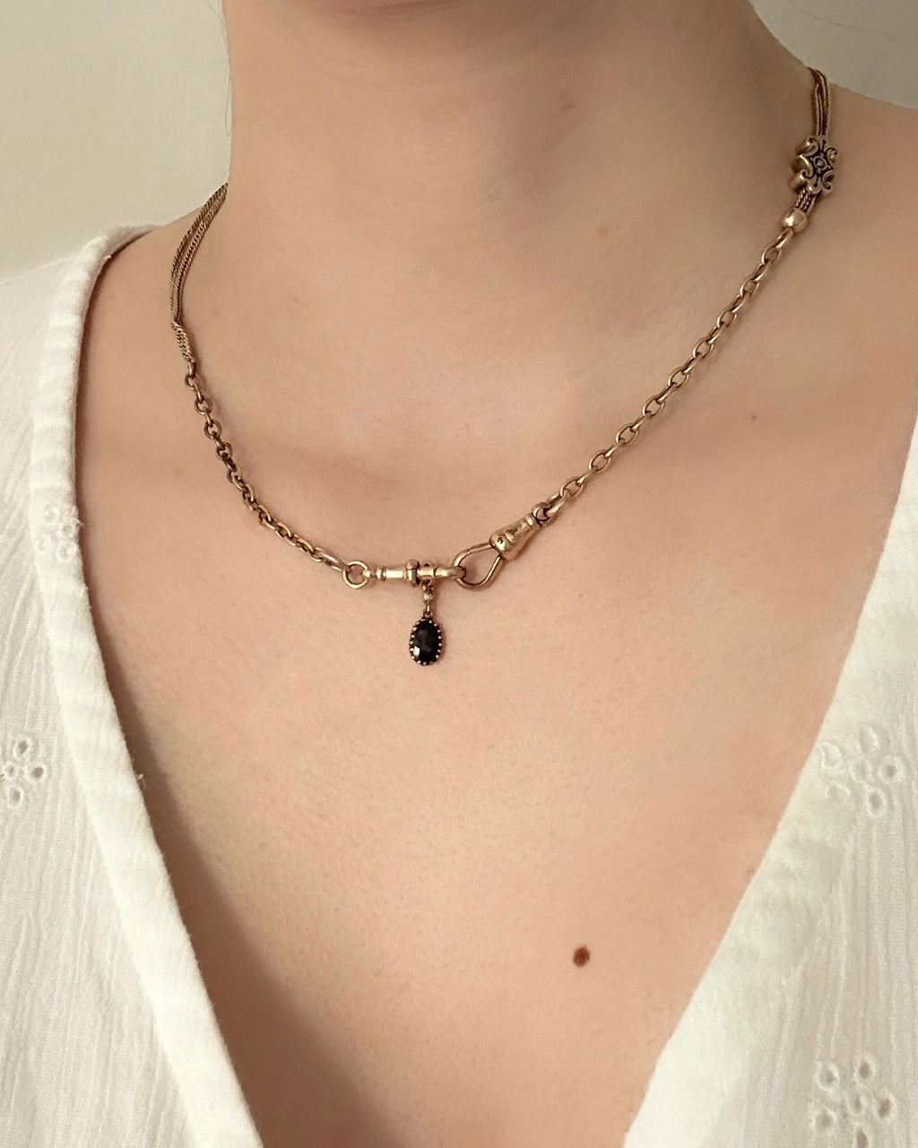 Edwardian Gold, Diamond and Sapphire Drop Charm
