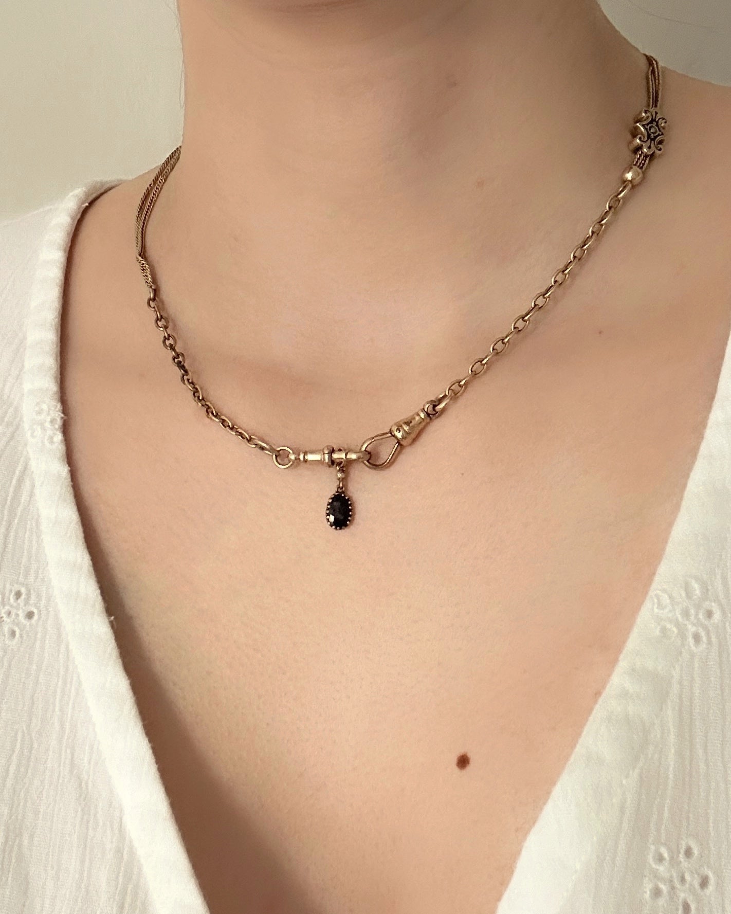 Edwardian Gold, Diamond and Sapphire Drop Charm