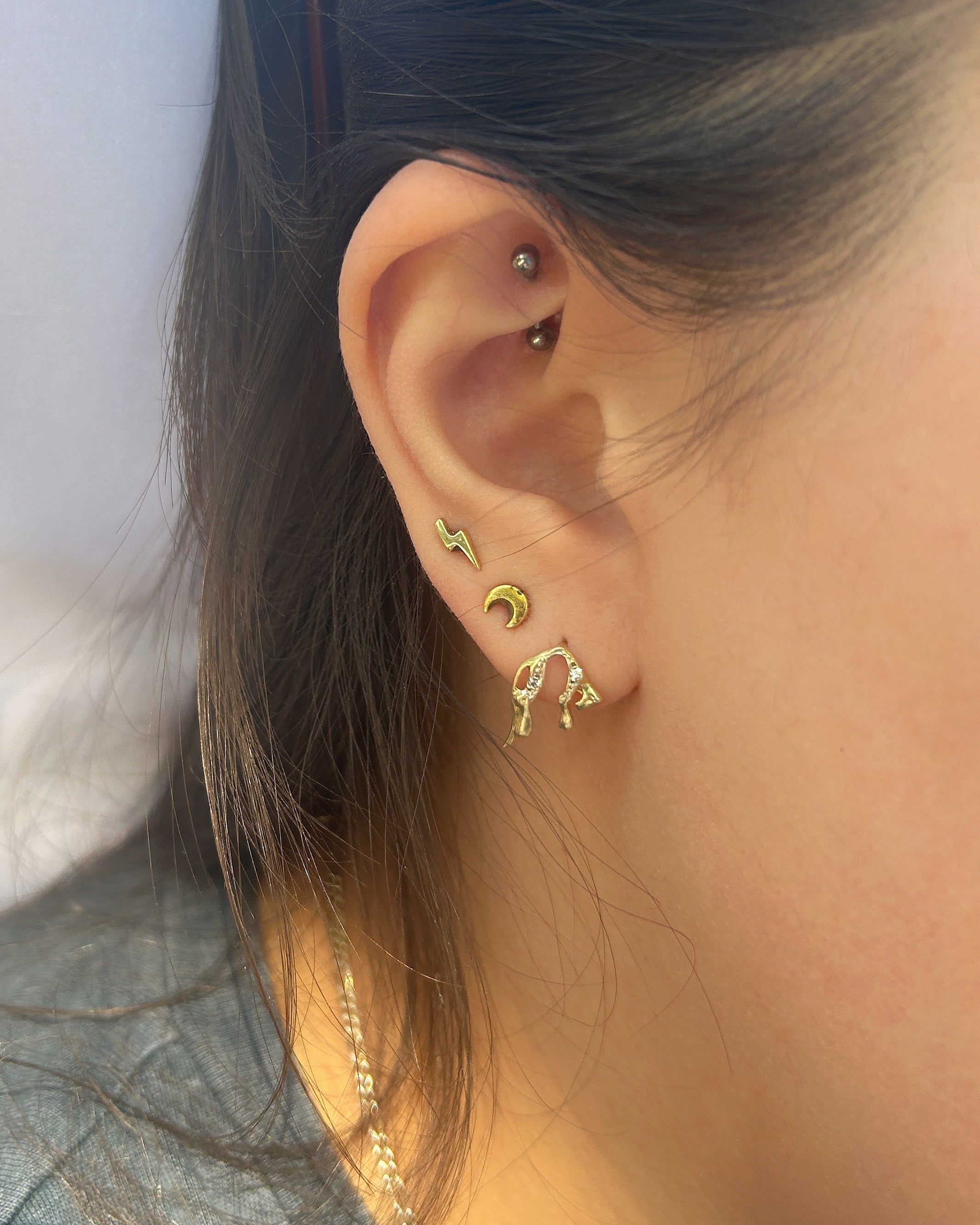 Vintage 14ct Gold Diamond Panther Earrings