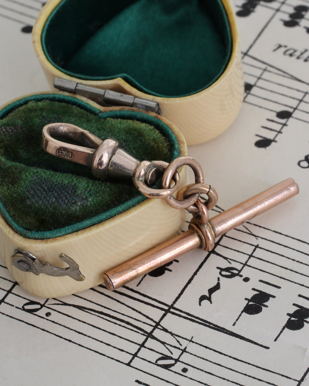 Antique Victorian 9ct Gold Swivel Dog Clip on T-Bar