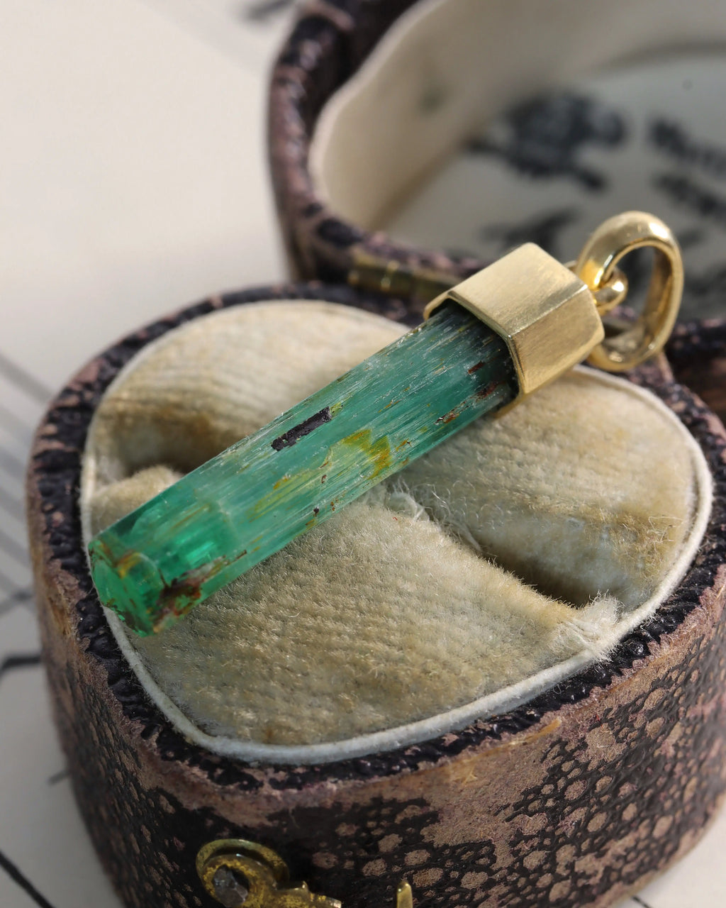 Raw Emerald Charms in 18ct Yellow Gold – Each one is unique!