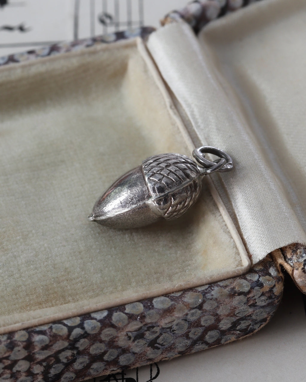 Antique Silver Acorn Charm