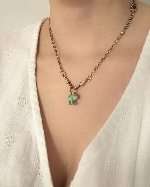 Antique Carved Jade Dog Charm