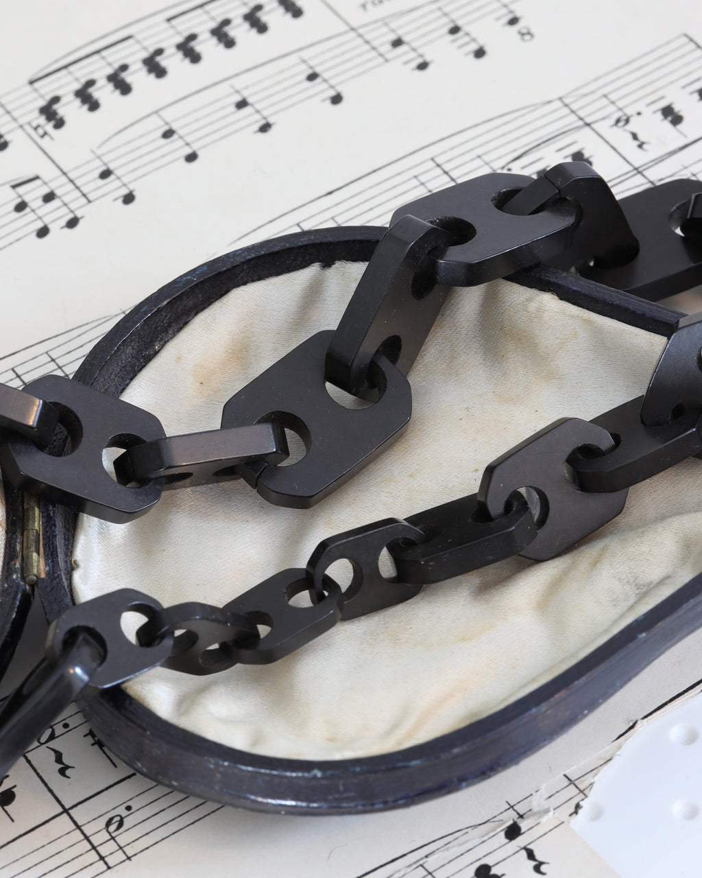 Victorian Mourning Jewellery with Square Links