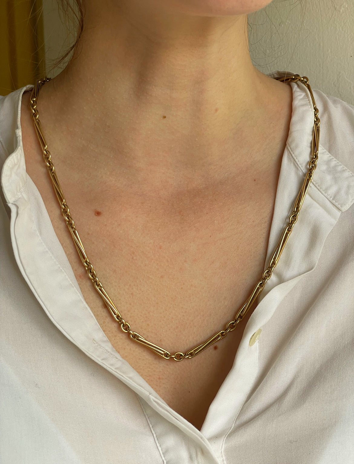 Vintage 9ct Yellow Gold Fancy Link Chain image 0