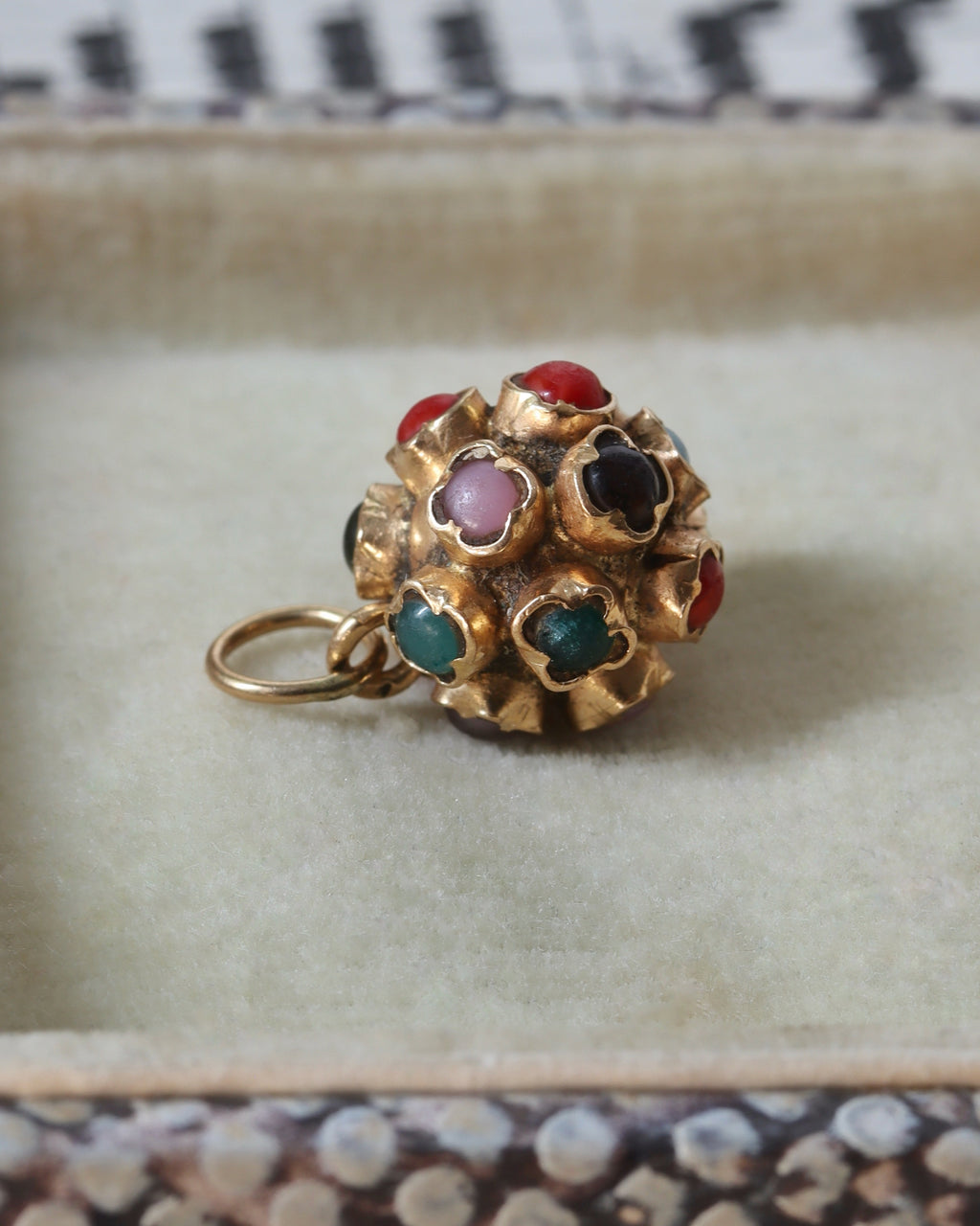 Vintage Portuguese 19.2ct Gold Multi Gem Sputnik Charm