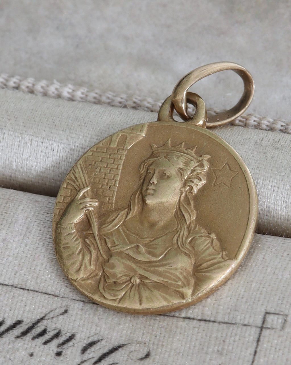 Edwardian 18ct Italian St. Barbara Charm