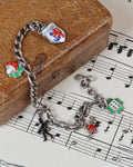 Vintage Continental Silver & Enamel Charm Bracelet