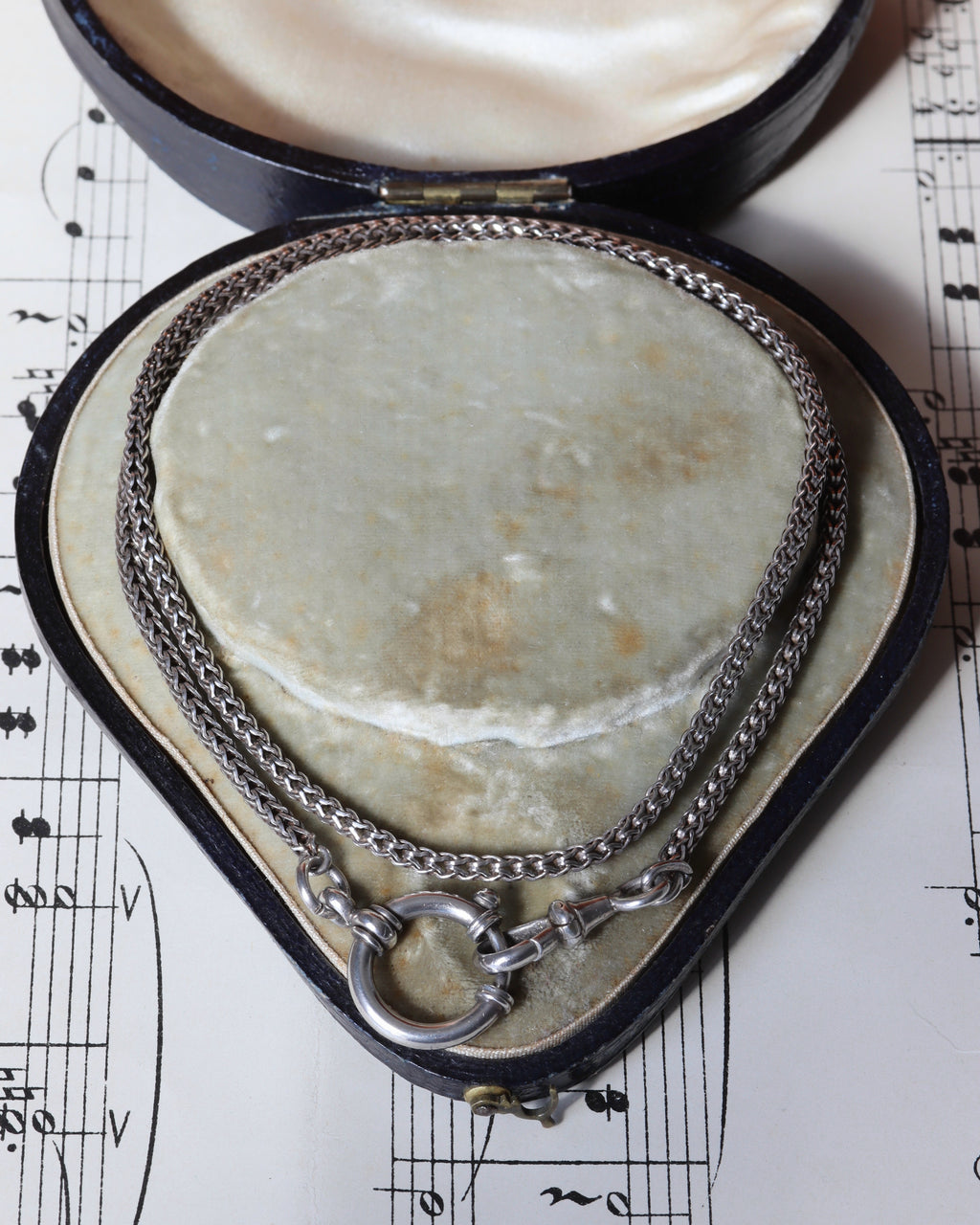 Antique Continental Silver Chain with Bolt Clasp & Dog Clip