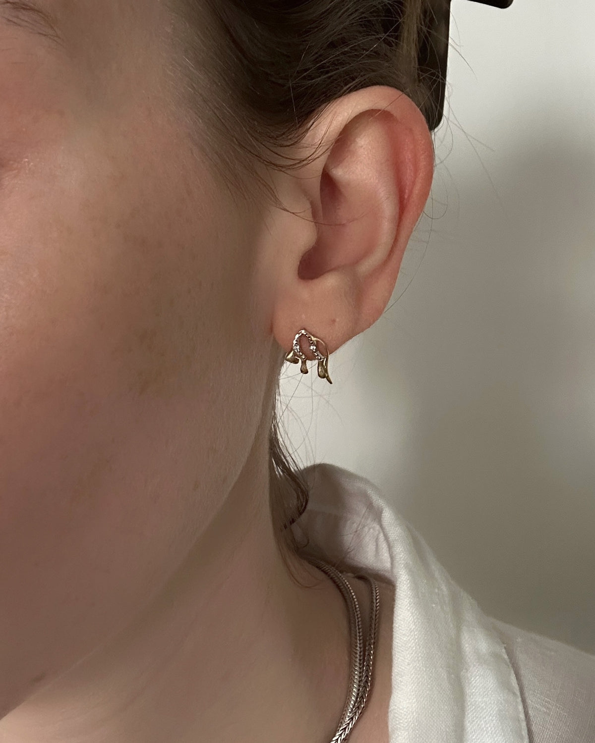 Vintage 14ct Gold Diamond Panther Earrings