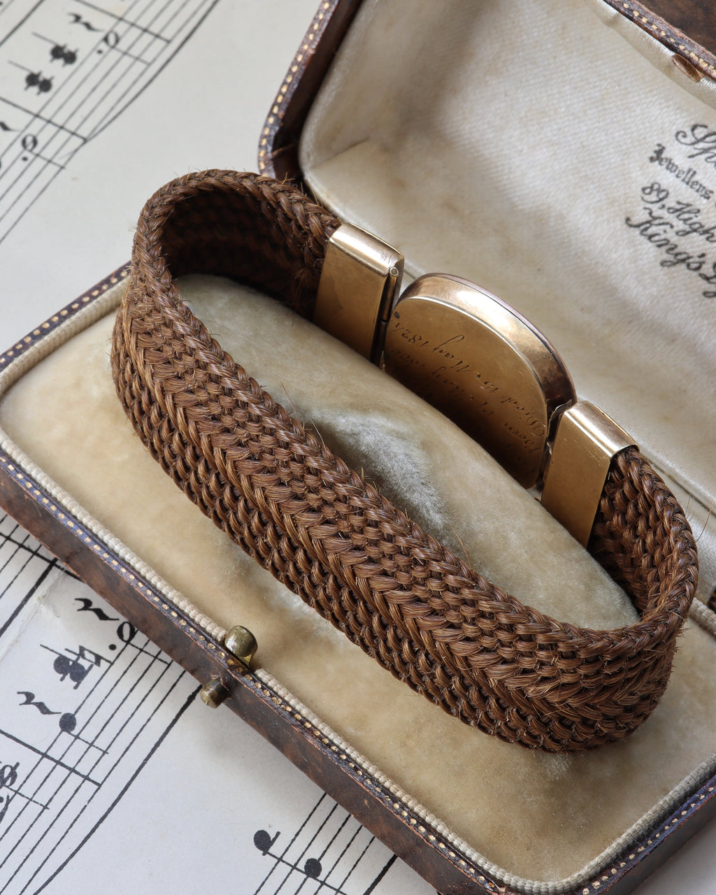 Georgian Hairwork Mourning Bracelet Commemorating Elizabeth Margaret Grey