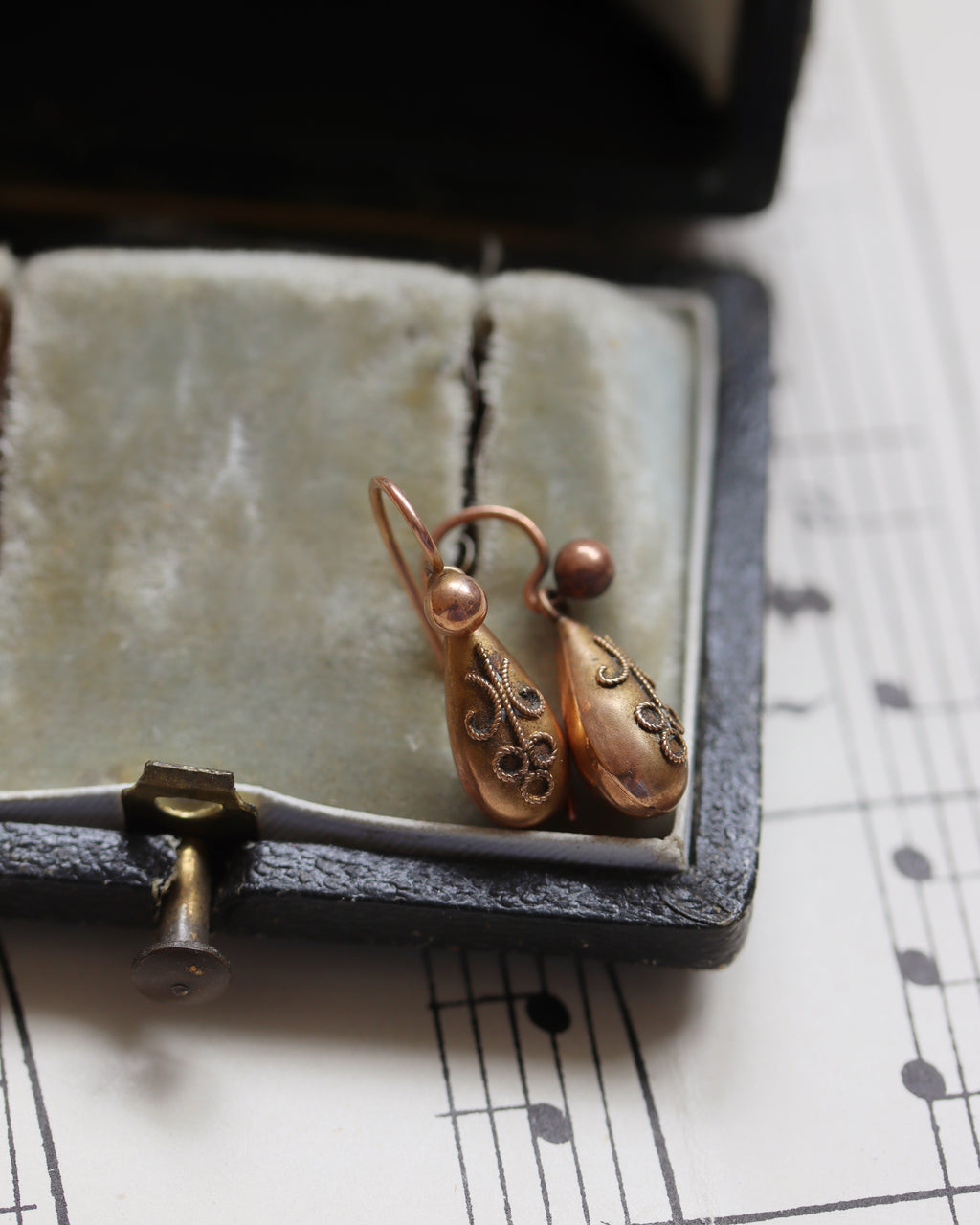Victorian 9ct Rose Gold Bombe Earrings