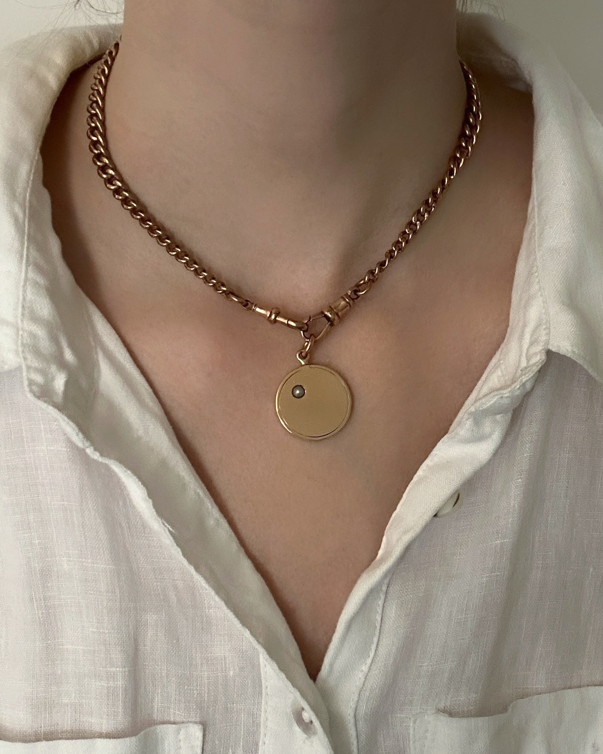 Late Victorian / Edwardian 15ct Gold Secret Locket with Seed Pearl
