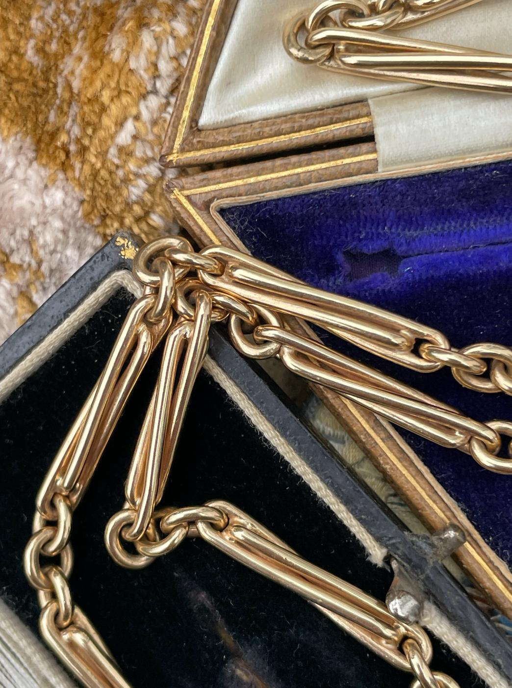 Vintage 9ct Yellow Gold Fancy Link Chain image 2