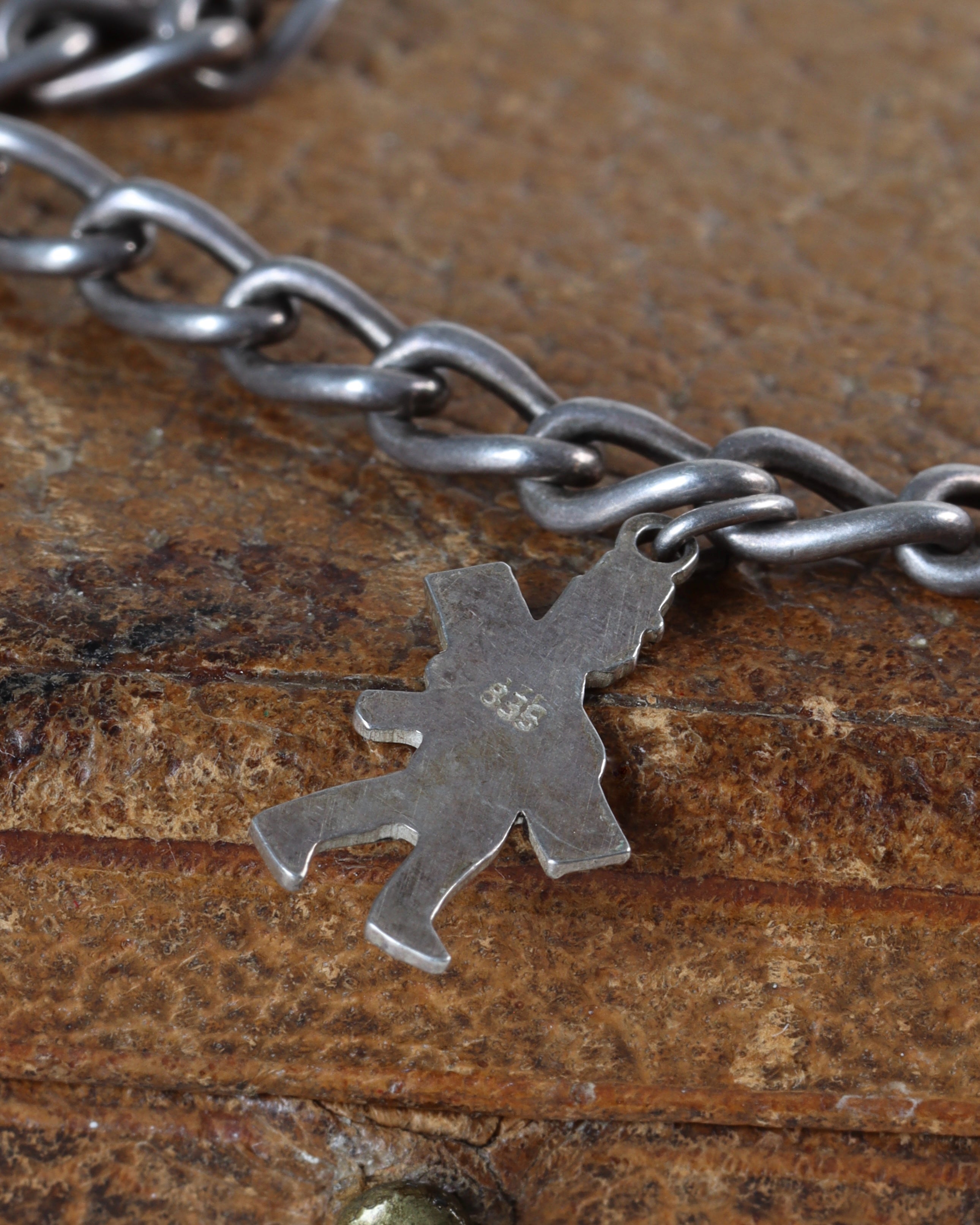 Vintage Continental Silver & Enamel Charm Bracelet