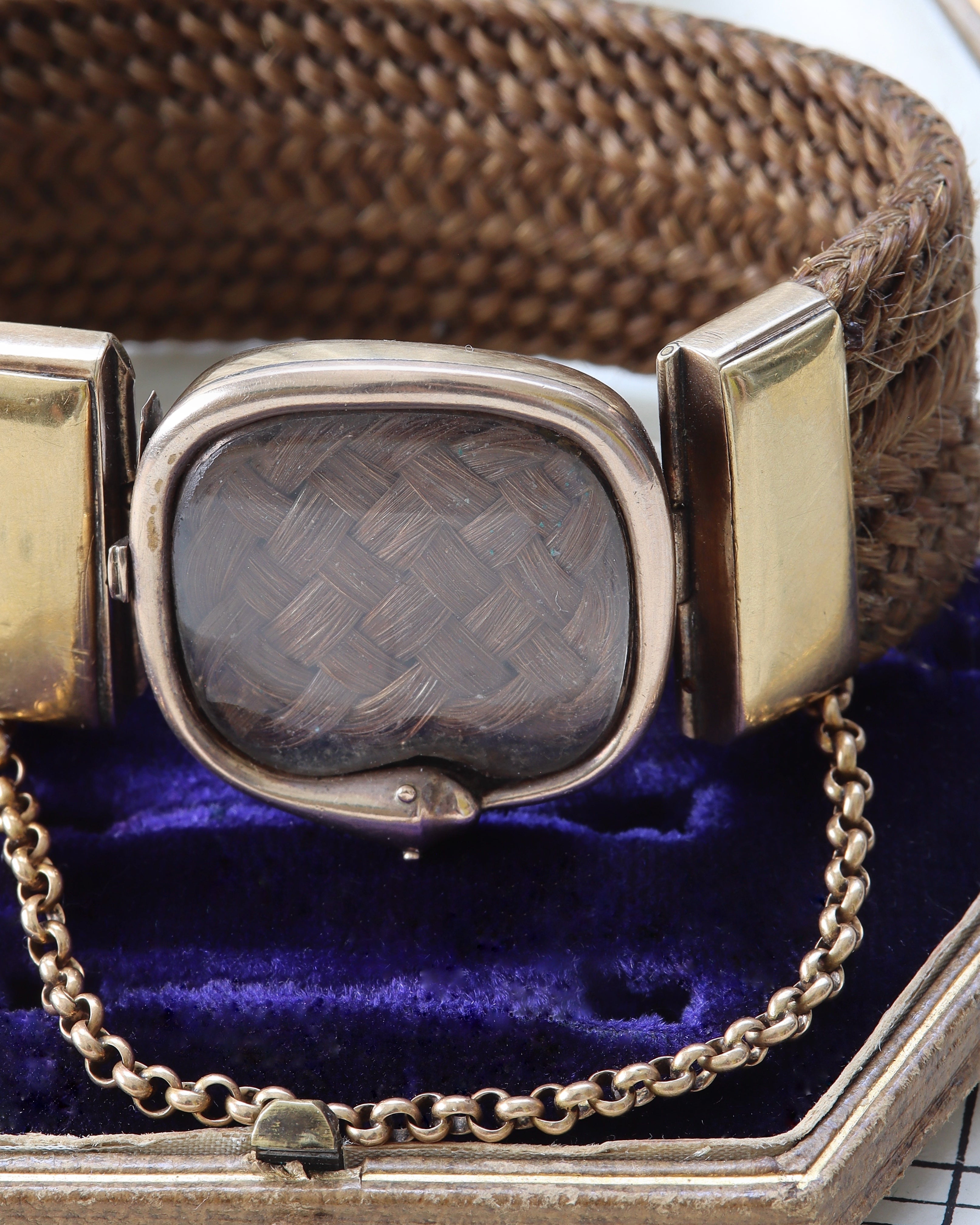 Georgian Hairwork Mourning Bracelet Commemorating Elizabeth Margaret Grey