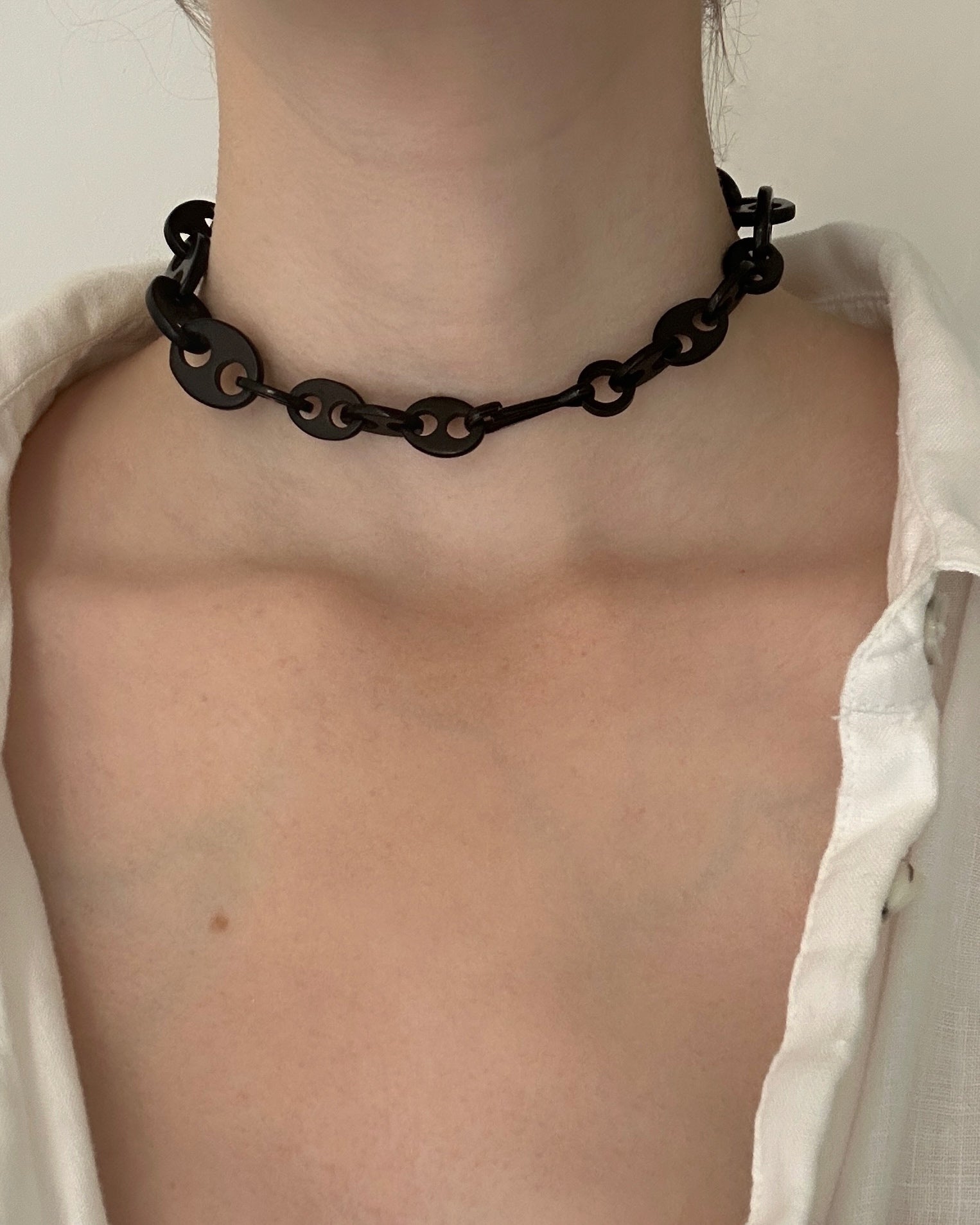 Victorian Mourning Jewellery with Rounded Links