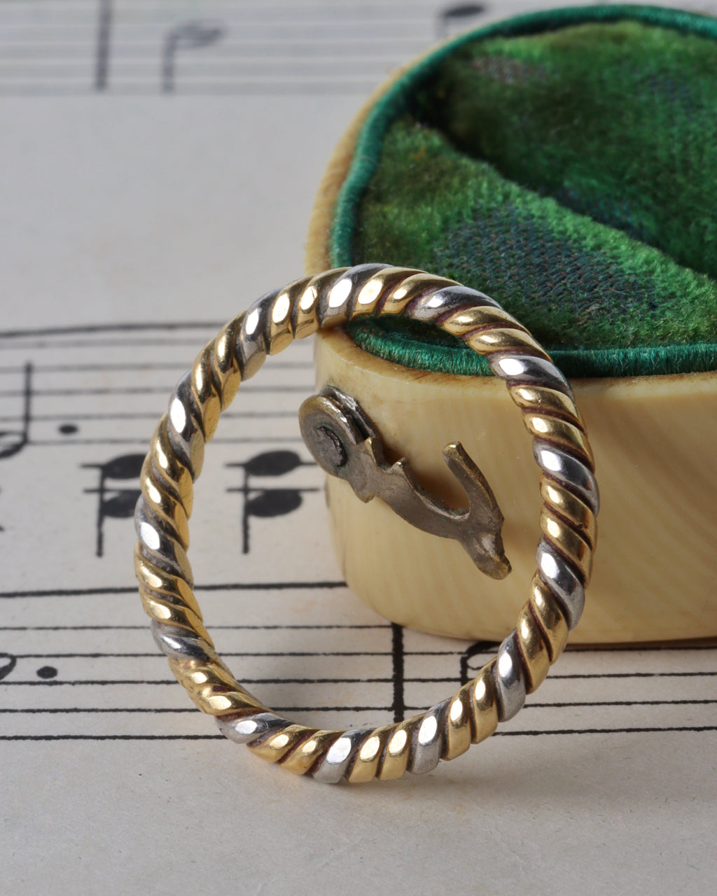 18ct Yellow and White Gold Twisted Band Ring