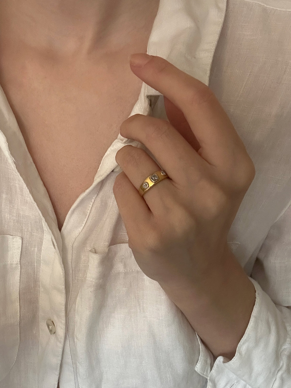 Victorian 18ct Yellow Gold Trilogy Diamond Ring