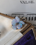 Late Victorian Carved Opal Pansy Charm with Diamond in 14ct Yellow Gold