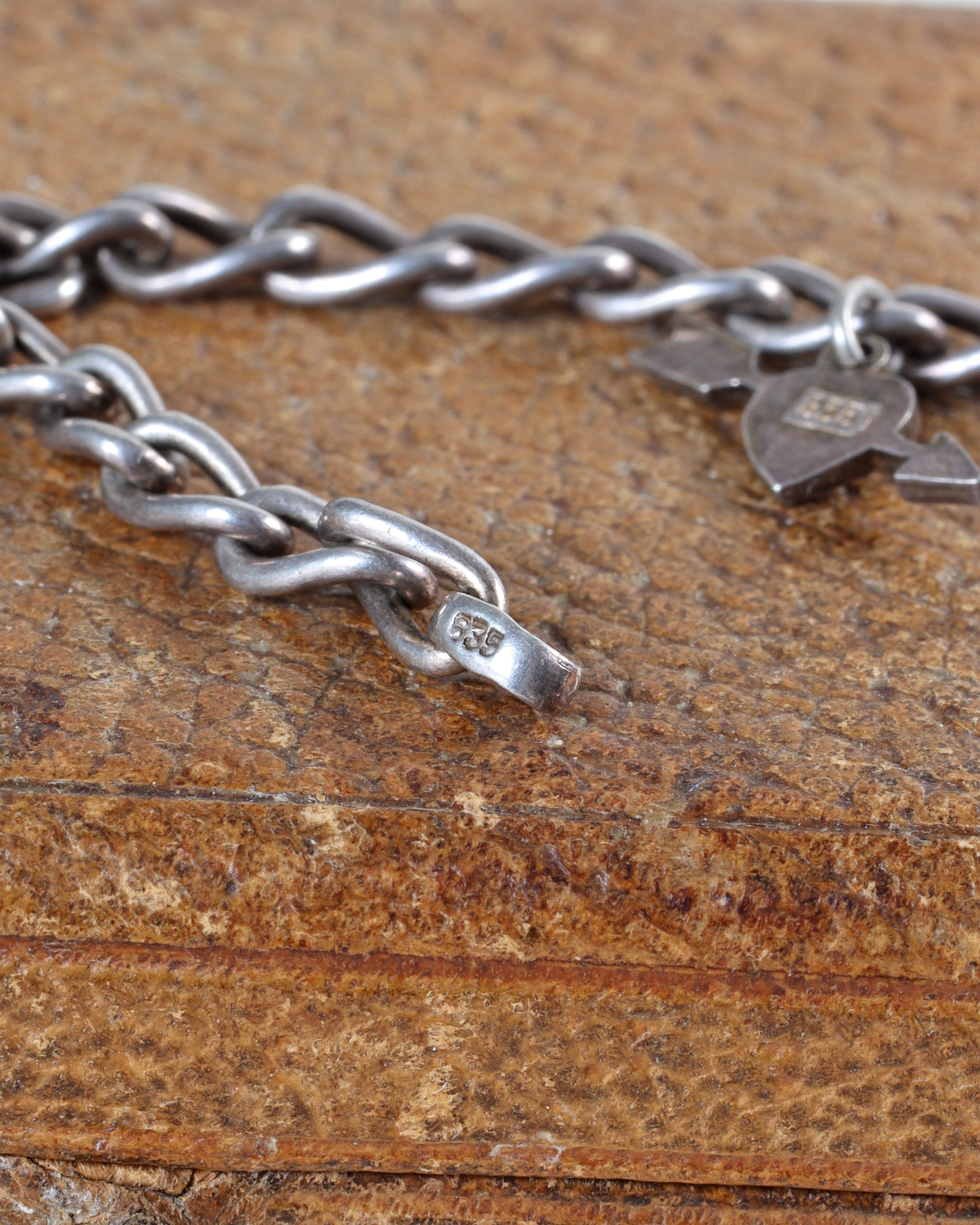 Vintage Continental Silver & Enamel Charm Bracelet