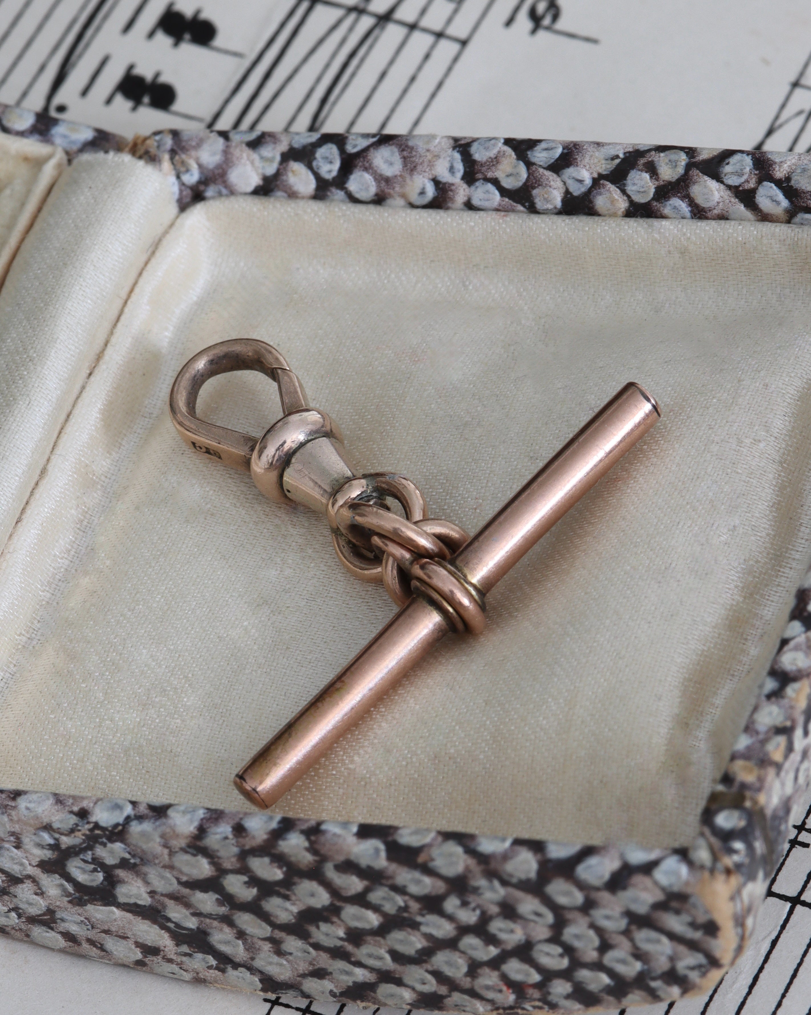 Antique Victorian 9ct Gold Swivel Dog Clip on T-Bar