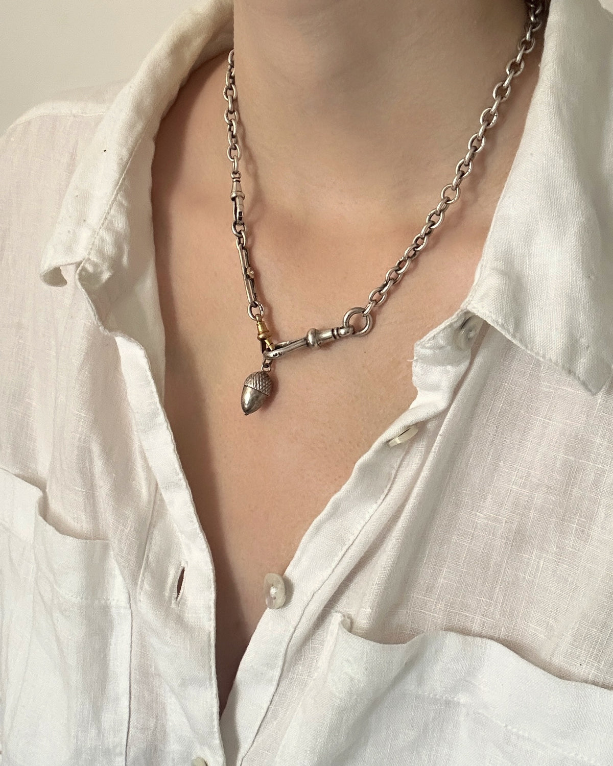 Antique Silver Acorn Charm