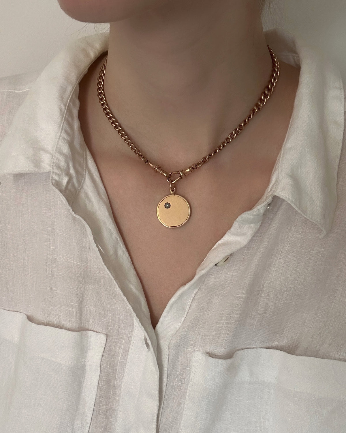 Late Victorian / Edwardian 15ct Gold Secret Locket with Seed Pearl