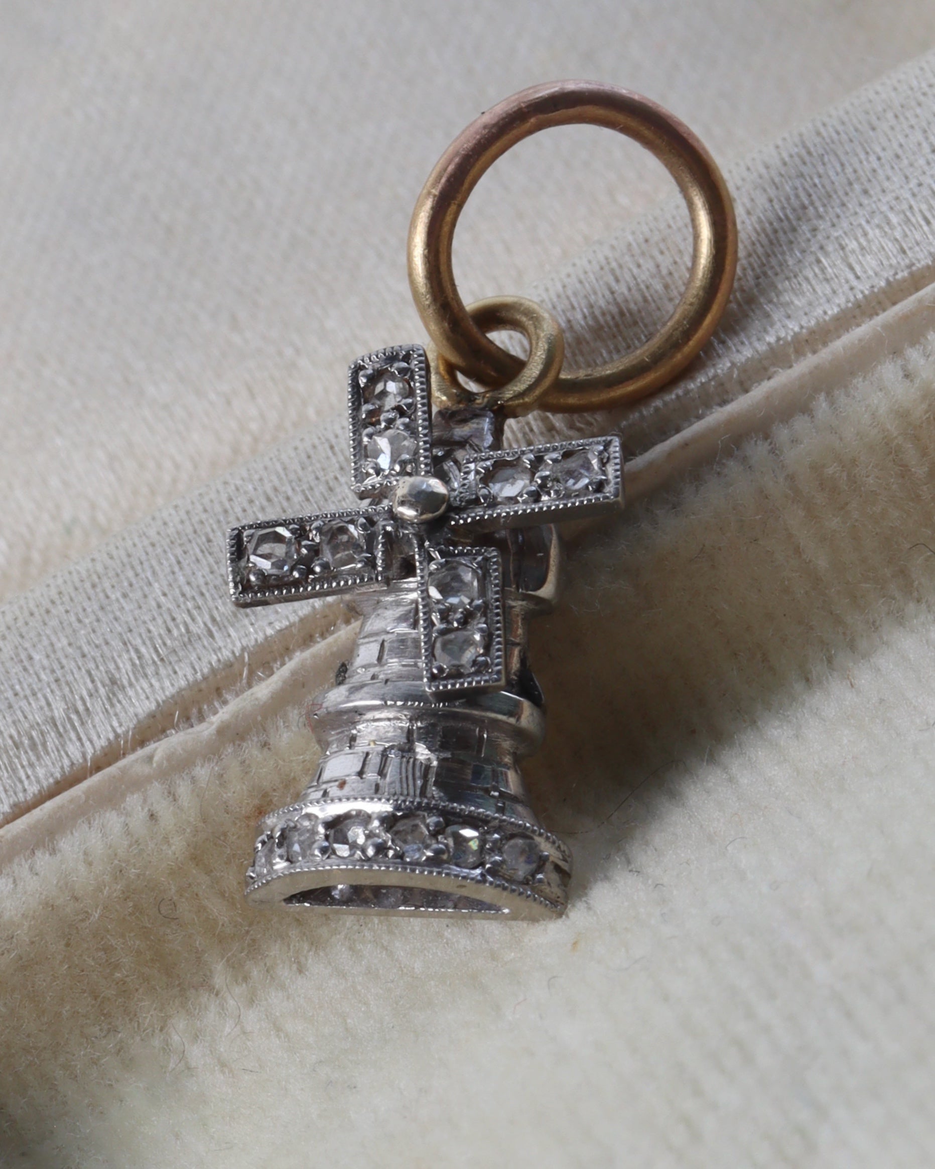 Art Deco Platinum & Diamond Articulated Windmill Charm