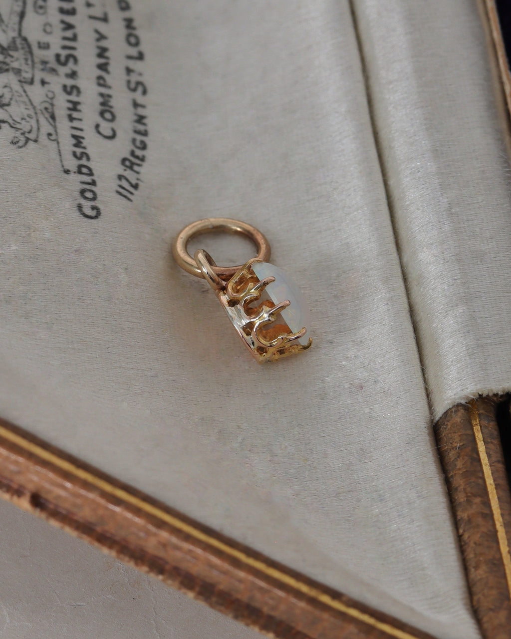 Two Tiny Victorian Opal Charms in 9ct Yellow Gold Settings