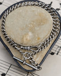 Victorian Sterling Silver Graduated Curb Link Watch Chain