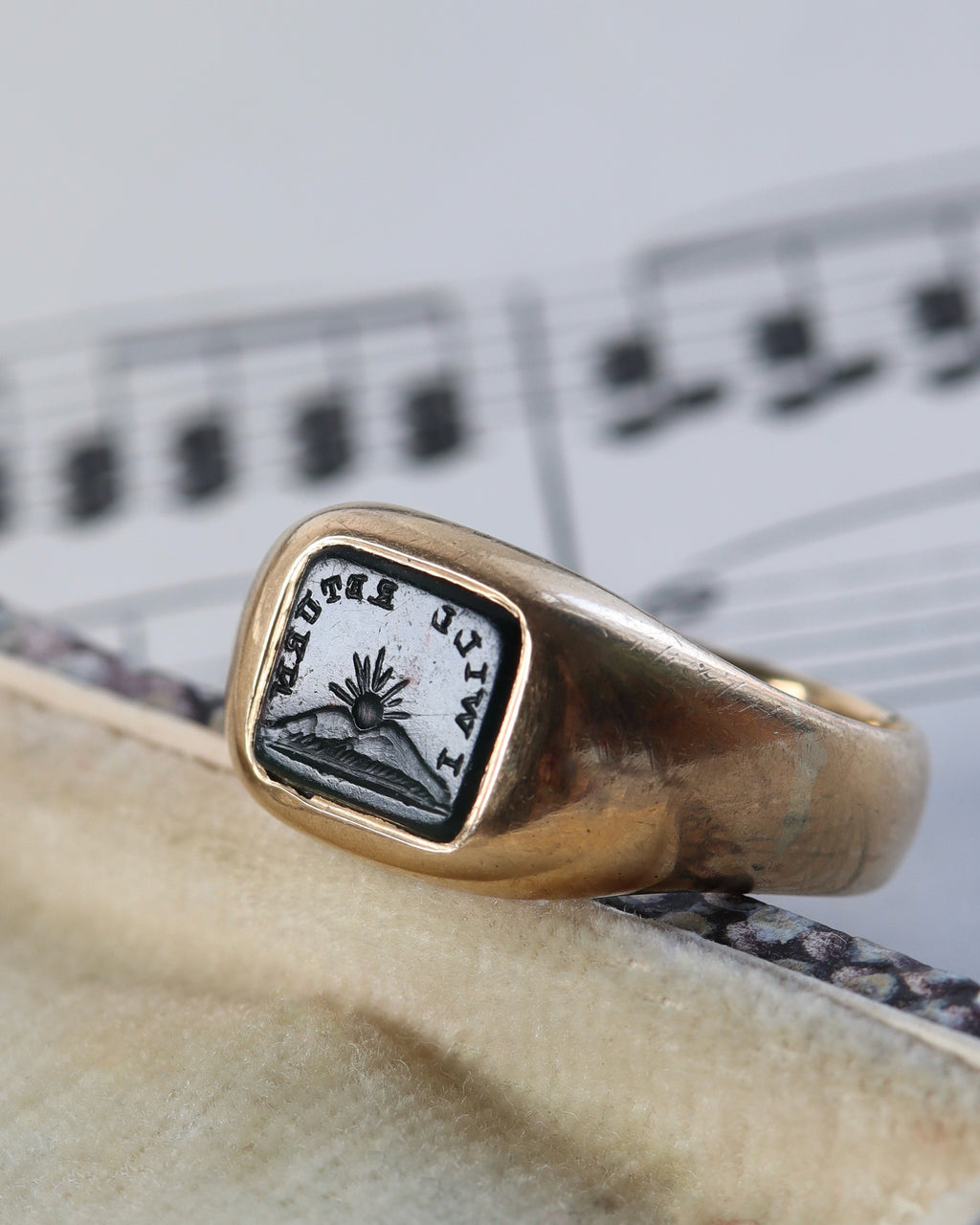 Edwardian 18ct Yellow Gold Bloodstone Intaglio Signet Ring