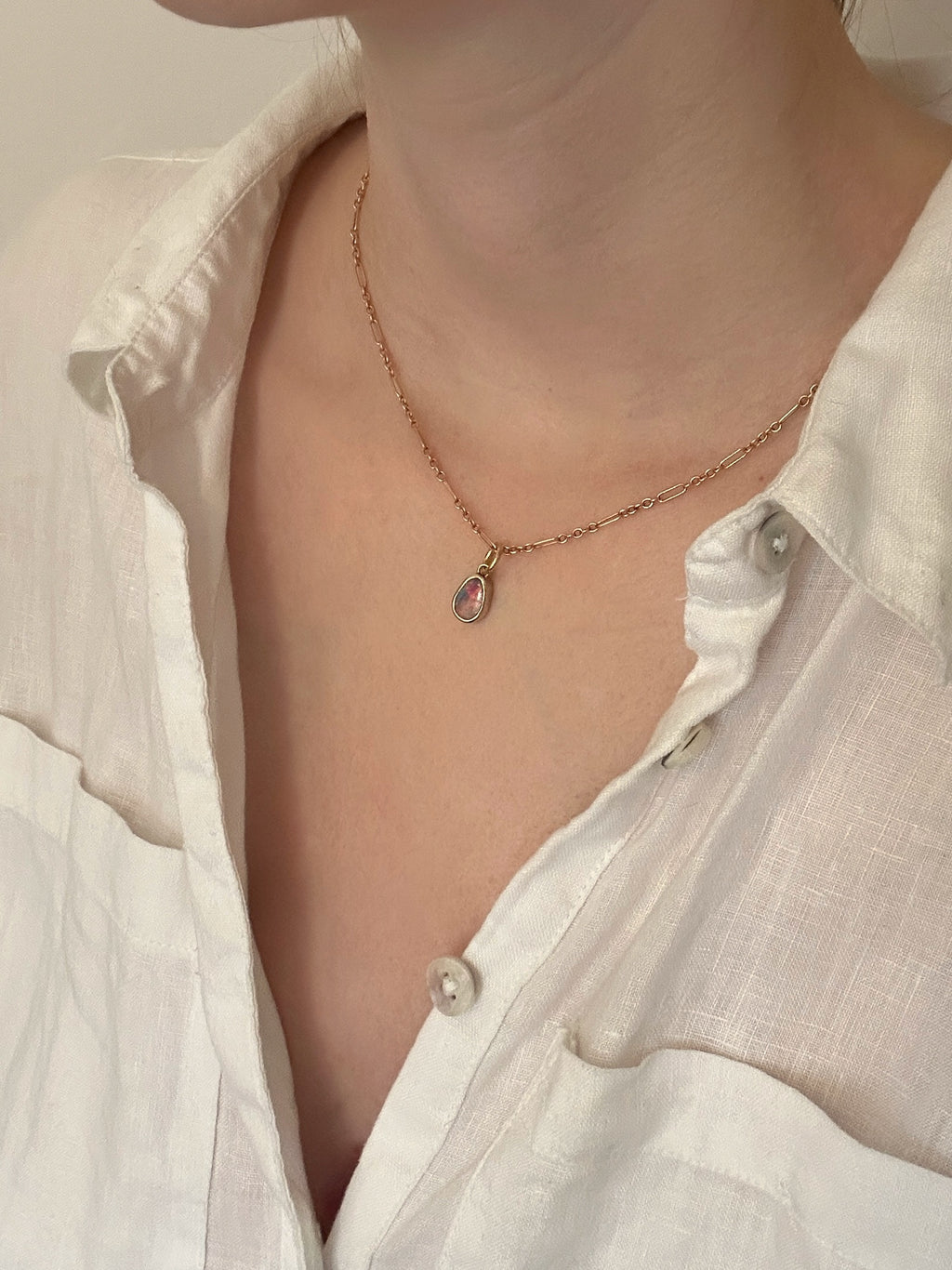 Vintage Opal Charm in 9ct Yellow Gold