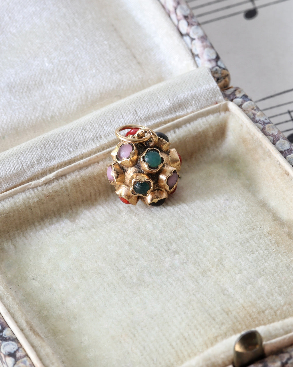 Vintage Portuguese 19.2ct Gold Multi Gem Sputnik Charm