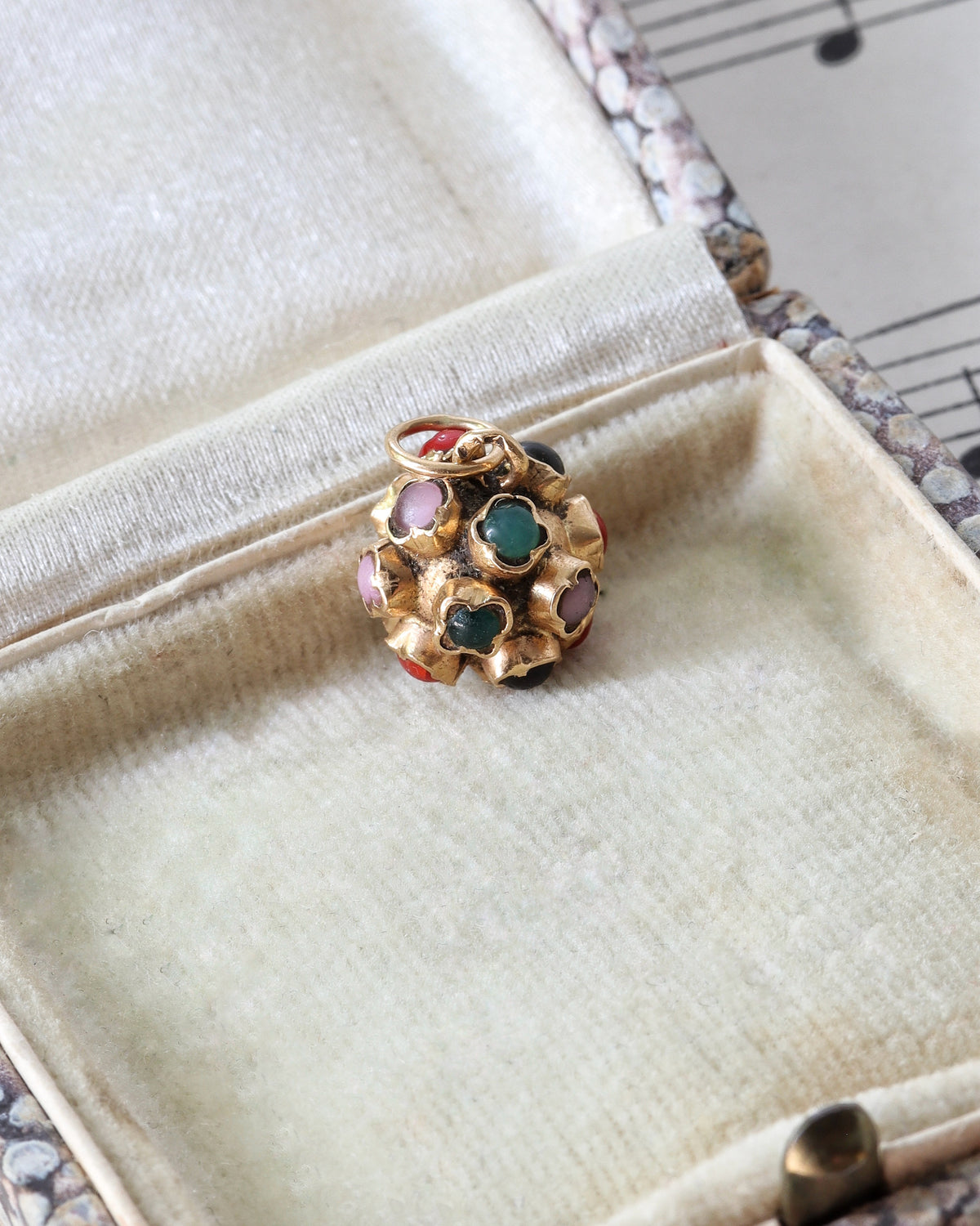 Vintage Portuguese 19.2ct Gold Multi Gem Sputnik Charm