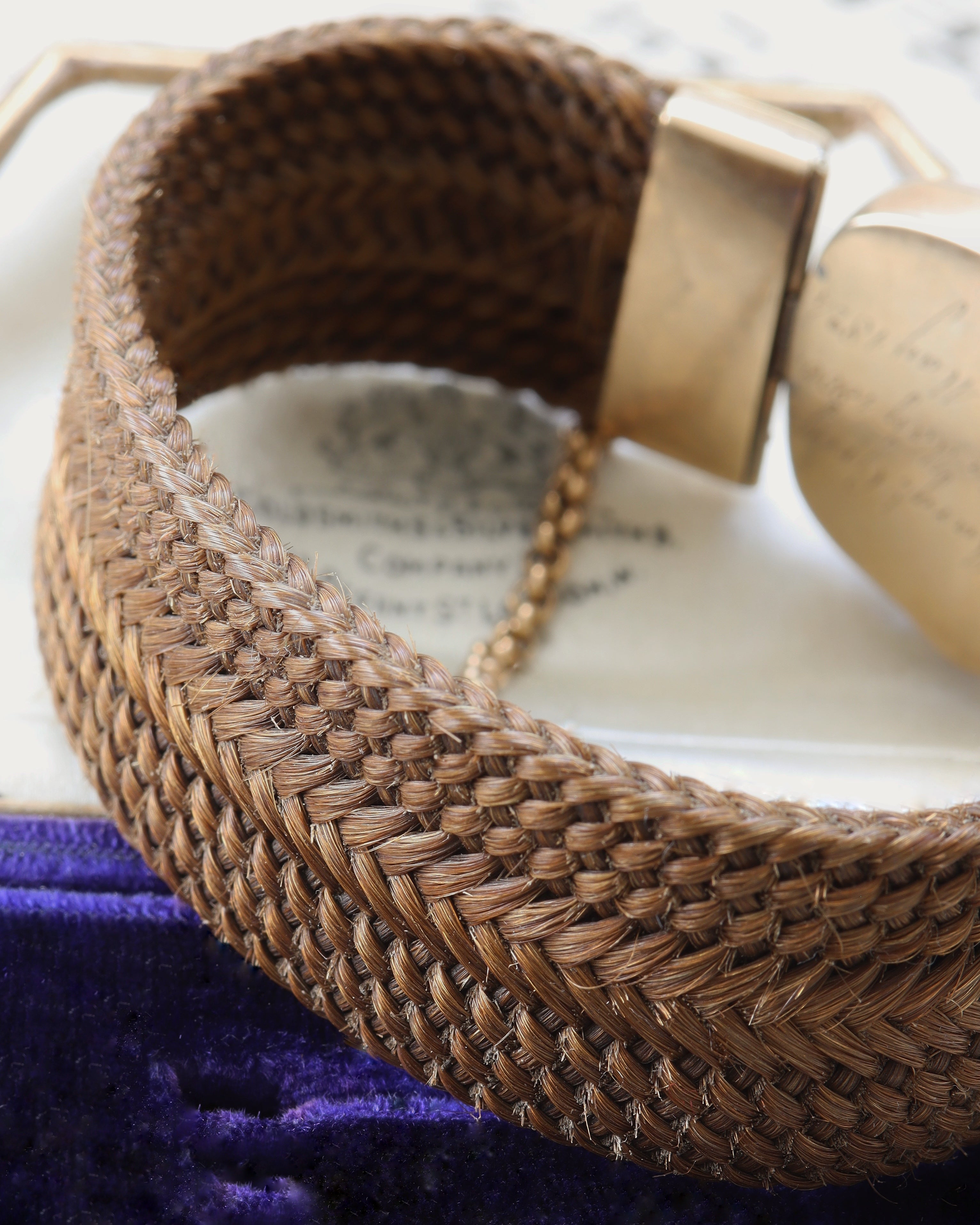 Georgian Hairwork Mourning Bracelet Commemorating Elizabeth Margaret Grey