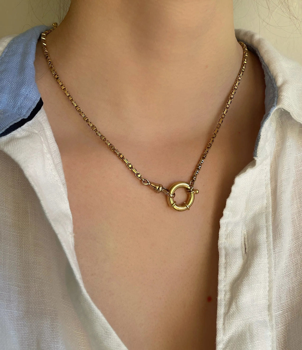 Large Vintage 18ct Gold Chubby Bolt Clasp
