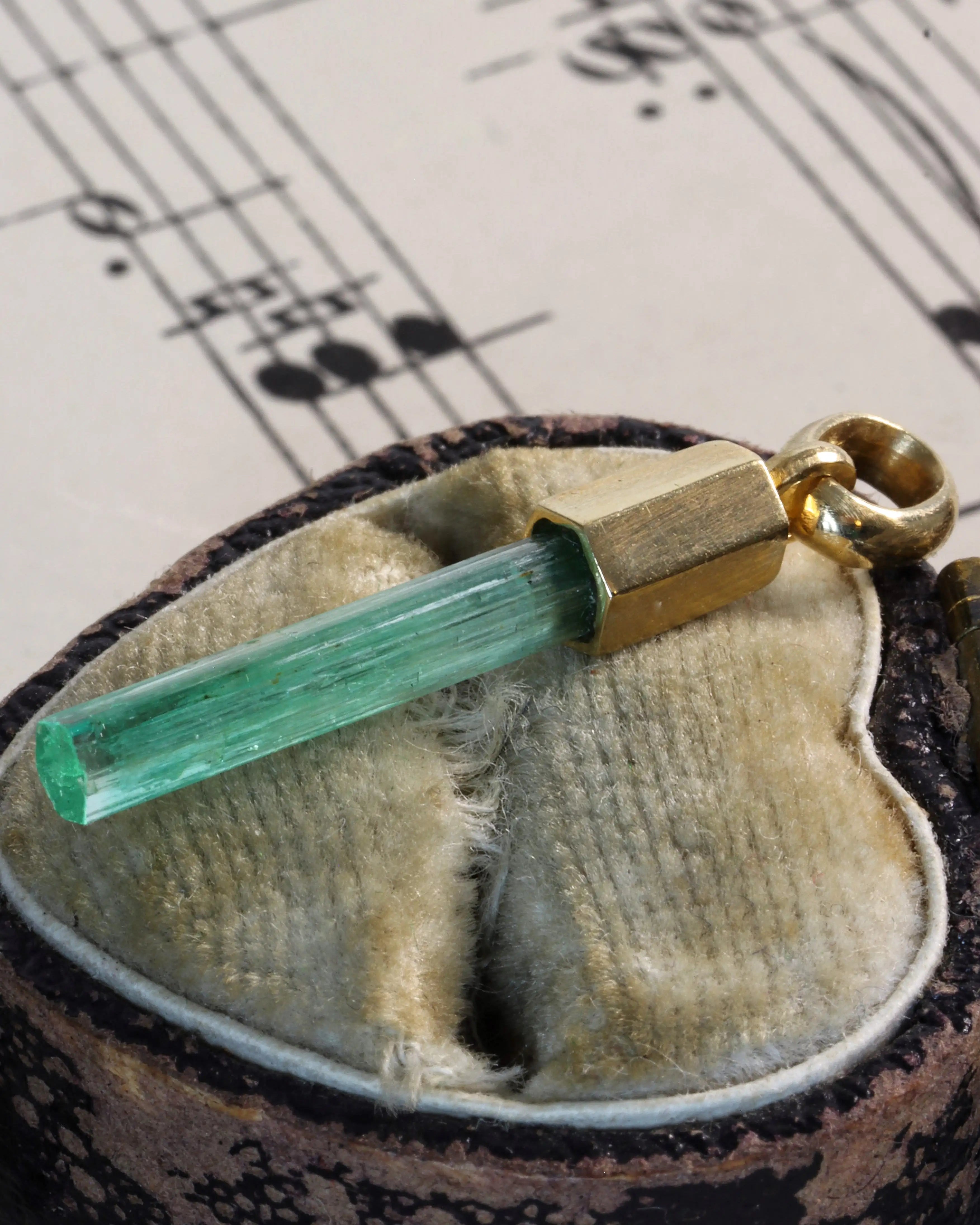 Raw Emerald Charms in 18ct Yellow Gold – Each one is unique!