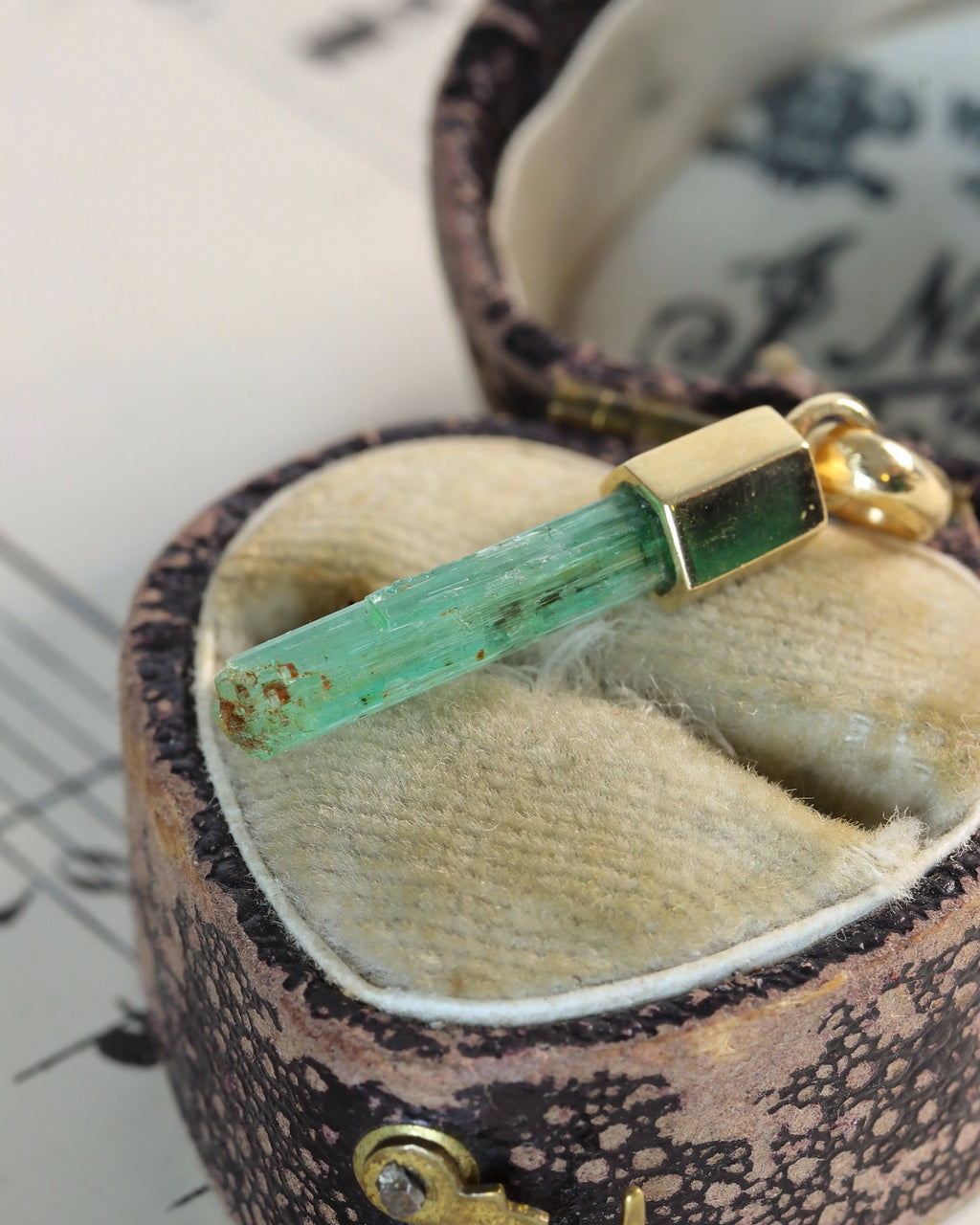 Raw Emerald Charms in 18ct Yellow Gold – Each one is unique!
