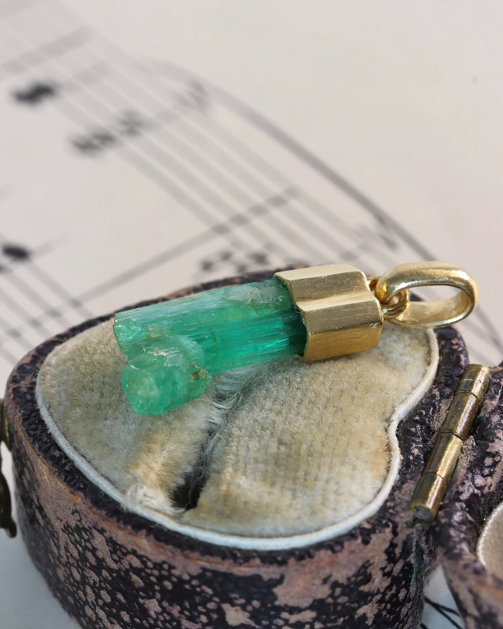 Raw Emerald Charms in 18ct Yellow Gold – Each one is unique!