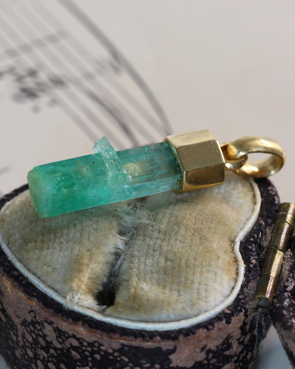 Raw Emerald Charms in 18ct Yellow Gold – Each one is unique!