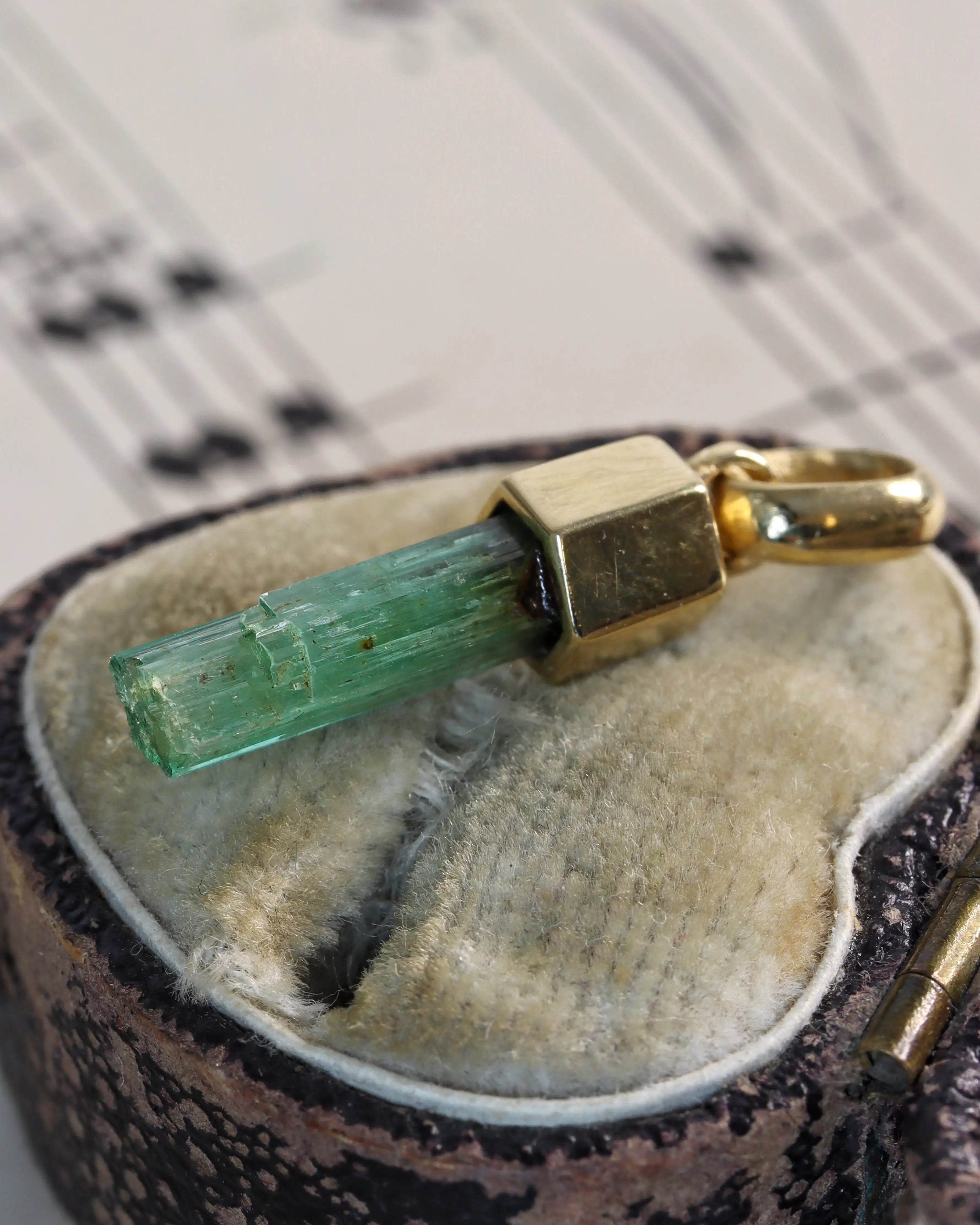 Raw Emerald Charms in 18ct Yellow Gold – Each one is unique!