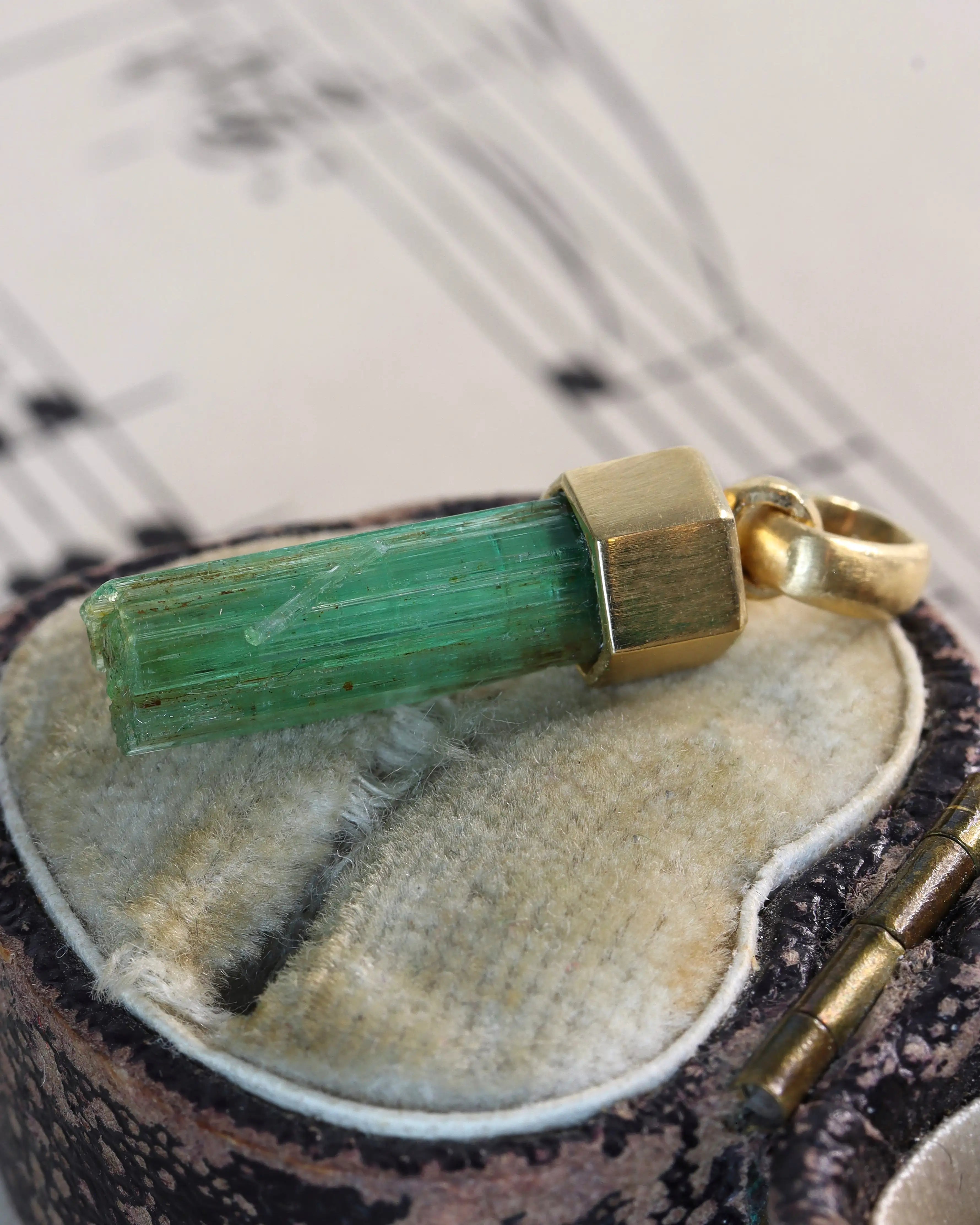Raw Emerald Charms in 18ct Yellow Gold – Each one is unique!