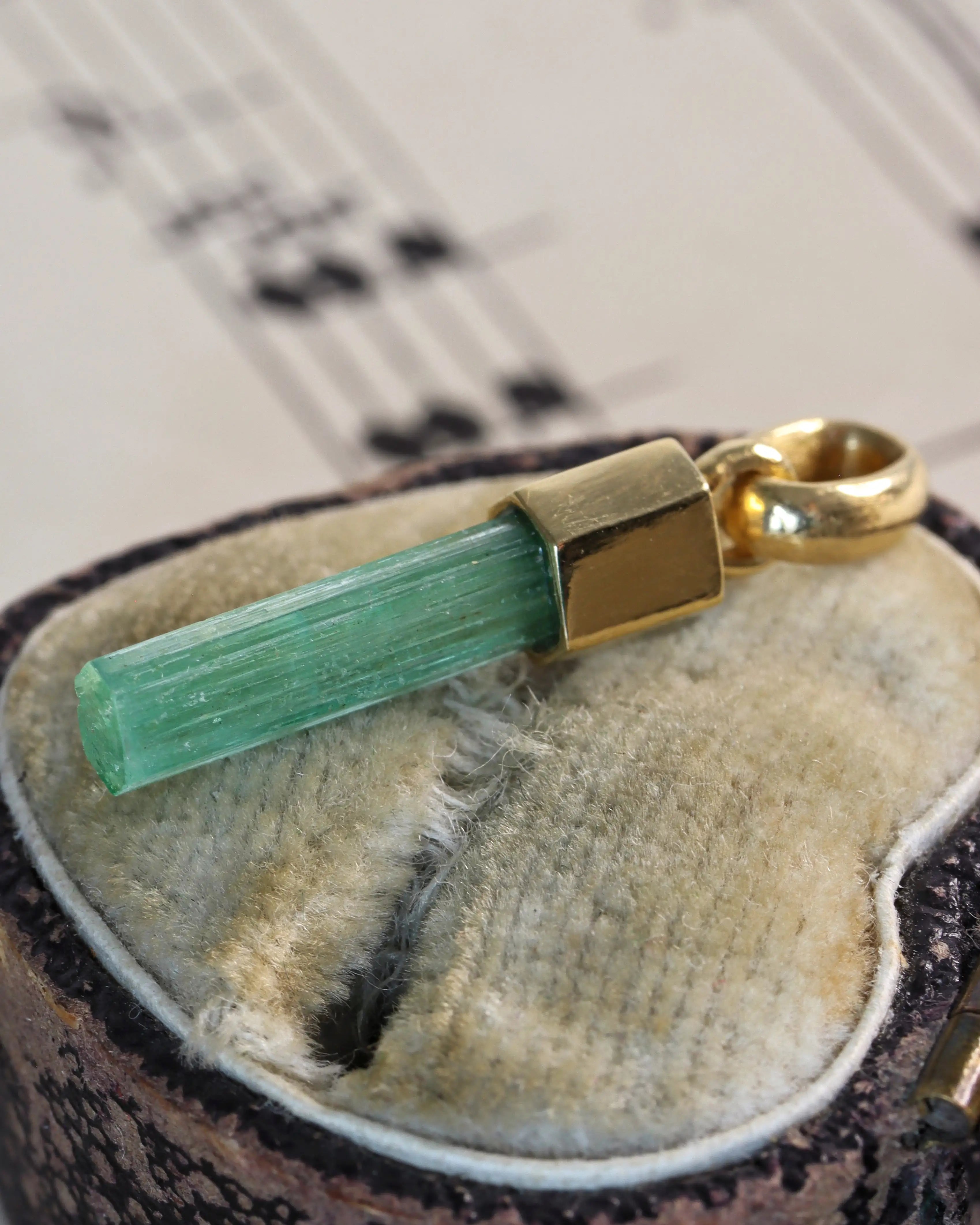 Raw Emerald Charms in 18ct Yellow Gold – Each one is unique!