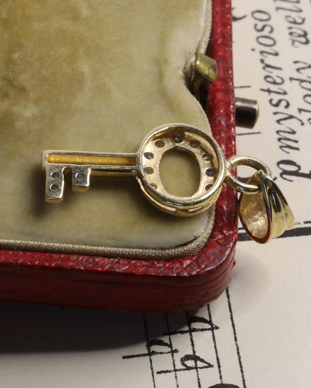 9ct Yellow Gold Diamond Key Charm